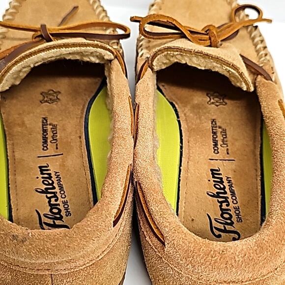 Florsheim Shoe Co Men's Cozzy Leather Moccasin House Slippers Size 8W - Picture 5 of 10